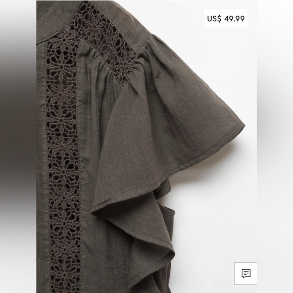 NWOT Mango Ruffled Lace top, Small - Picture 5 of 10